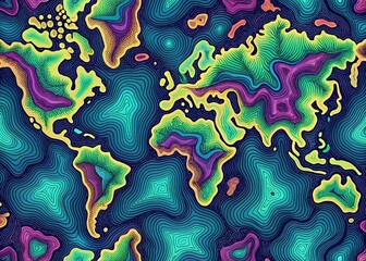 Isolines Pattern Abstract Background - Topographic Map Design