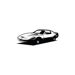 Naklejka premium vintage Knight Rider car silhouette. isolated logo, badge, emblem, icon, sticker design. available in eps 10