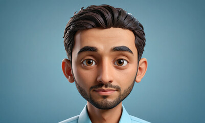 Obraz premium A man with a beard and brown hair is shown with his eyes closed