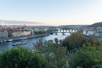Obraz premium Bridges over Vltava River in Prague, Czech Republic