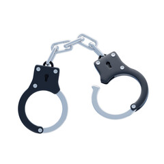 3D Police Handcuffs with Chain