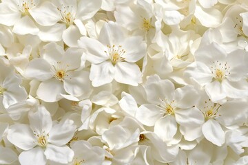 Obraz premium Delicate White Blossoms Displaying Natural Beauty and Elegance for Springtime Decor, Floral Arrangements, Weddings, and Nature-Inspired Aesthetics in Soft, Dreamy Background