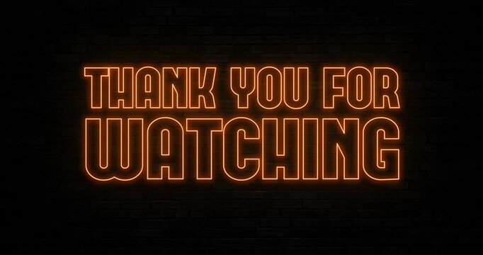 Animated thank you for watching orange YouTube End screen outro video