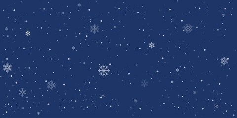 Beautiful falling snowflakes wallpaper. Winter dust ice particles. Snowfall weather white teal blue background. Many snowflakes january theme. Snow hurricane scenery, Magic nature fantasy snowfall