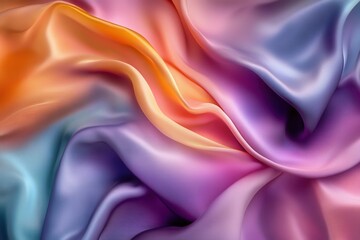 Fototapeta premium Luxurious silk fabric in vibrant colors with smooth, flowing textures for elegant backgrounds.