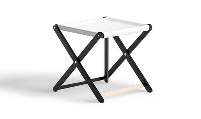 Black and white camp folding stool mockup