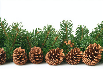 Fototapeta premium pine cones isolated on white