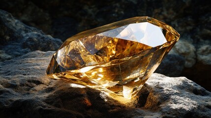 Golden Diamond on Rough Rock