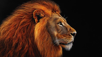 Fototapeta premium Majestic Lion Portrait with Golden Mane