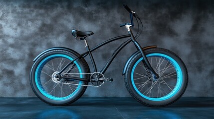 Obraz premium Black Fat Tire Bike