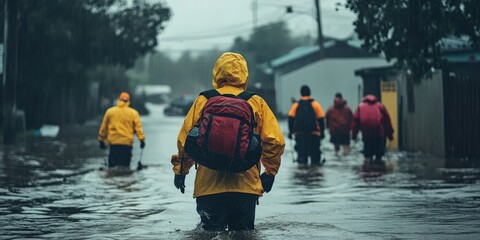 Evacuation scene during hurricane highlighting importance of safety measures in disasters