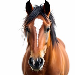 Obraz premium horse with white spot on head isolated on white background