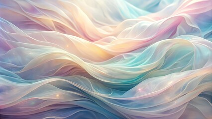 Obraz premium Shimmering translucent fabric draped in soft pastel hues, creating a captivating interplay of light and shadow.
