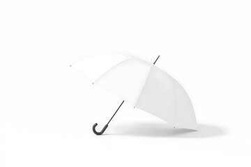 White open umbrella mockup lying
