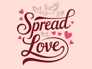 Spread Love with Flying Doves and Hearts Design
