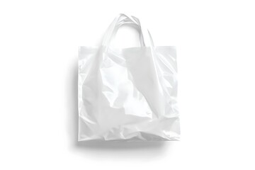 White loop handle plastic bag mockup