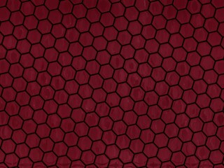 Seamless pattern of dark red hexagons with black outlines.