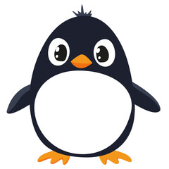 Cute Penguin Vector Illustration. Adorable Character Design for Winter and Holiday Projects