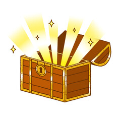 開いた宝箱のイラスト