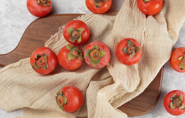 Delicious persimmons ripened in autumn