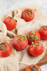 Delicious persimmons ripened in autumn