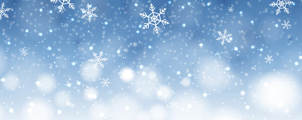 Winter Snowflakes on a Blue Background Design Vector