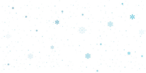 Snow flakes falling macro illustration, christmas snowflakes confetti falling chaotic scatter card. Winter snow shapes decor. Airy flakes falling and flying winter cool