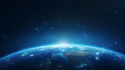 Fototapeta premium digital technology blue glowing horizon curve poster background