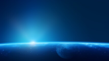 Fototapeta premium digital technology blue glowing horizon curve poster background