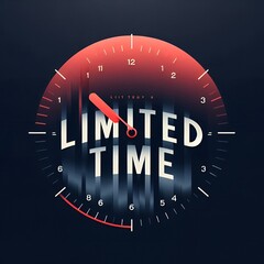 Modern and minimalistic 'Limited Time' typography set over a background with fading clock hands