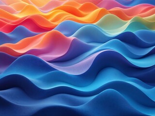 Obraz premium Dynamic 3D Abstract Background with Textured Waves and Gradient Colors for Modern Designs