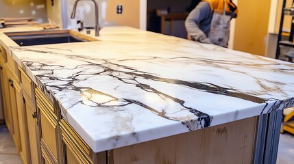 Transform your kitchen with stunning marble countertops for timeless elegance