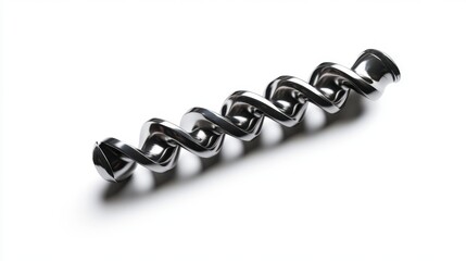 Elegant Isolated Corkscrew with Dynamic Spiral Casting Shadow on White Background