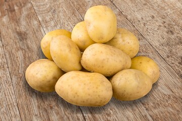 Young tasty Fresh potatoes. Harvesting collection.