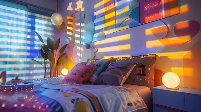  room with bed and beautiful design