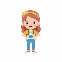 Photographer Cute Worker Work Job Profession Professional Occupation Cartoon Character
