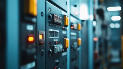 Close-up of Industrial Control Panel