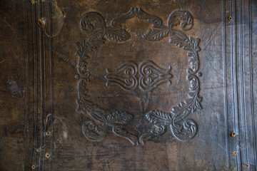 old decorative ceiling tile brass copper color