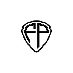 FP monogram logo design letter text name symbol monochrome logotype alphabet character simple logo