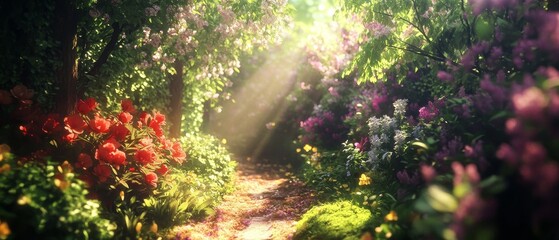 Embrace the beauty of renewal and balance during the spring equinox with a captivating image that captures blooming flowers, vibrant greenery, and the harmonious interplay of light and shadow 