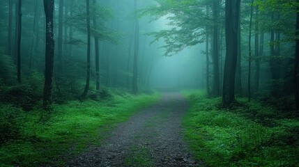Fototapeta premium Misty Forest Path