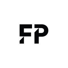 FP monogram logo design letter text name symbol monochrome logotype alphabet character simple logo