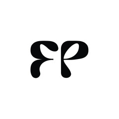 Fototapeta premium FP monogram logo design letter text name symbol monochrome logotype alphabet character simple logo