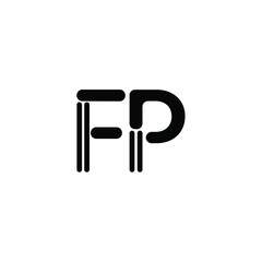 FP monogram logo design letter text name symbol monochrome logotype alphabet character simple logo