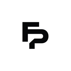 FP monogram logo design letter text name symbol monochrome logotype alphabet character simple logo
