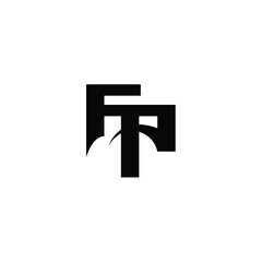 FP monogram logo design letter text name symbol monochrome logotype alphabet character simple logo