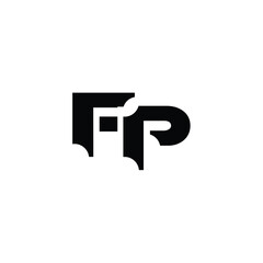 FP monogram logo design letter text name symbol monochrome logotype alphabet character simple logo