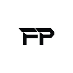 FP monogram logo design letter text name symbol monochrome logotype alphabet character simple logo
