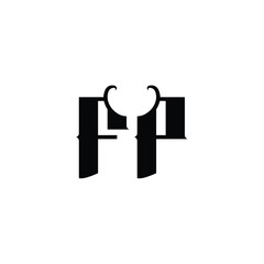 FP monogram logo design letter text name symbol monochrome logotype alphabet character simple logo