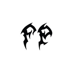 FP monogram logo design letter text name symbol monochrome logotype alphabet character simple logo